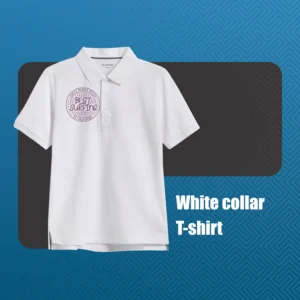چاپ روی تیشرت سفید یقه دار