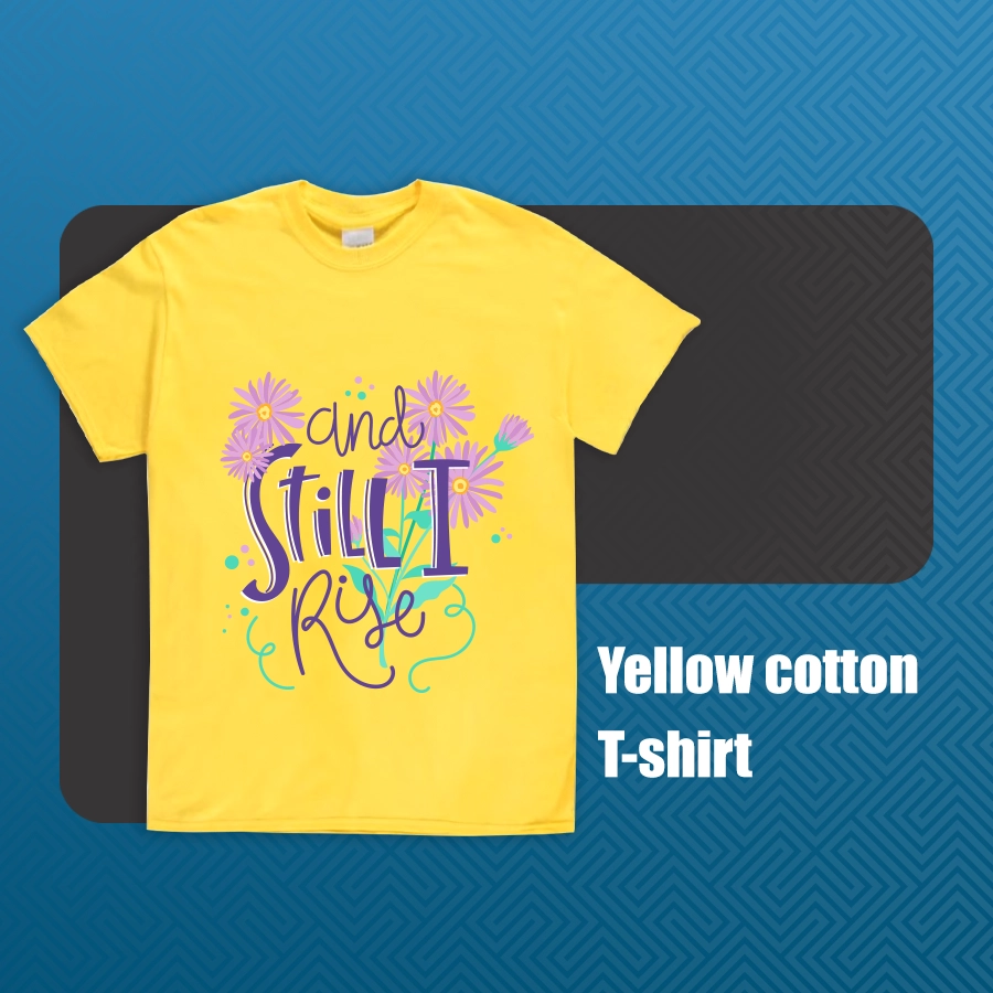 خدمات چاپ روی تیشرت زرد