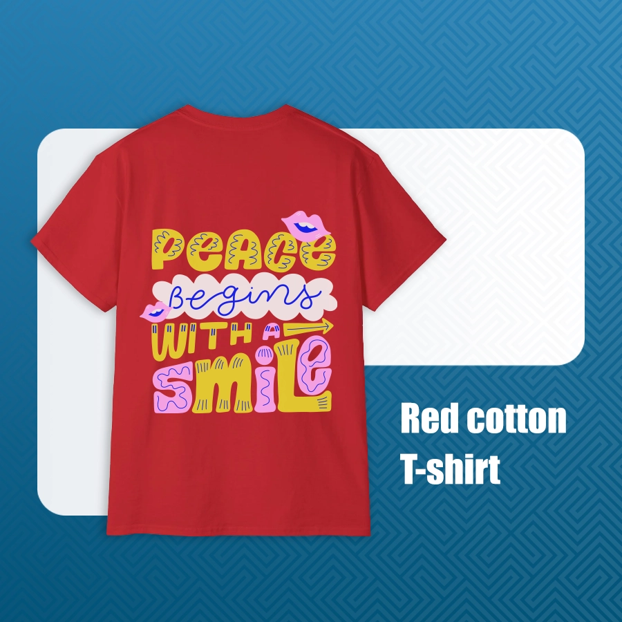 چاپ سیلک روی تیشرت قرمز